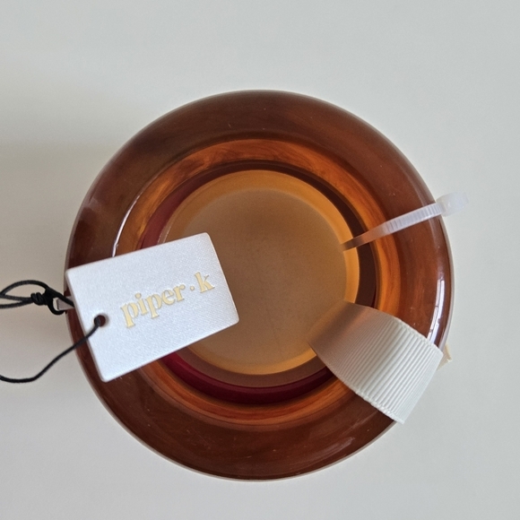 New Piper K Set Of 3 Chunky Marbleized Brown,Rasberry,Ivory Bangle Bracelets NWT - Picture 6 of 7